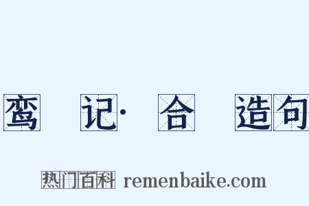 鸾鎞记·合鎞造句是什么意思的图片